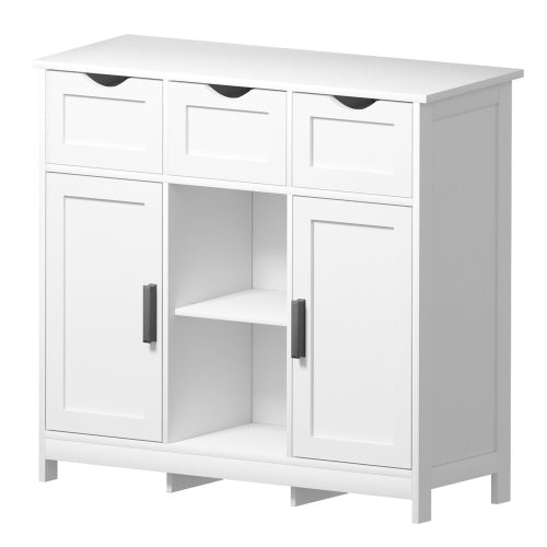 Wooden Floor Cabinet,with Drawers And Shelves Storage