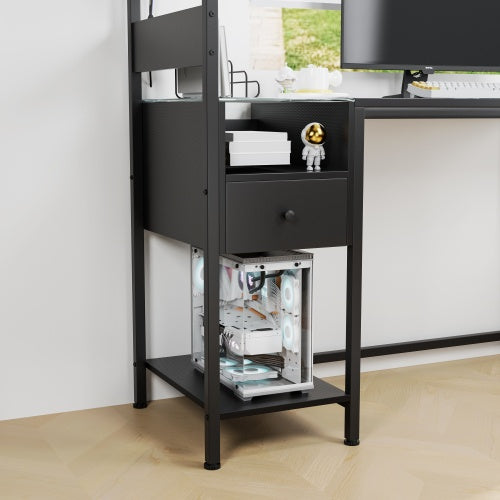 Computer Desk With Power Outlet  Storage Shelves