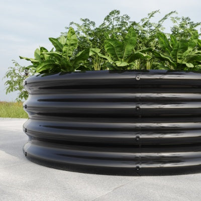 32.08x11.4 Tall Round Raised Garedn Bed,Metal Raised Beds For Vegetables, Outdoor Garden Raised Planter Box, Patio Planter Raised Beds For Flowers, Herbs, Fruits