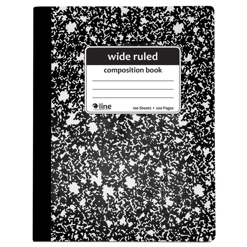 COMP NOTEBOOK 100 PAGE WIDE RULED BLACK MARBLE