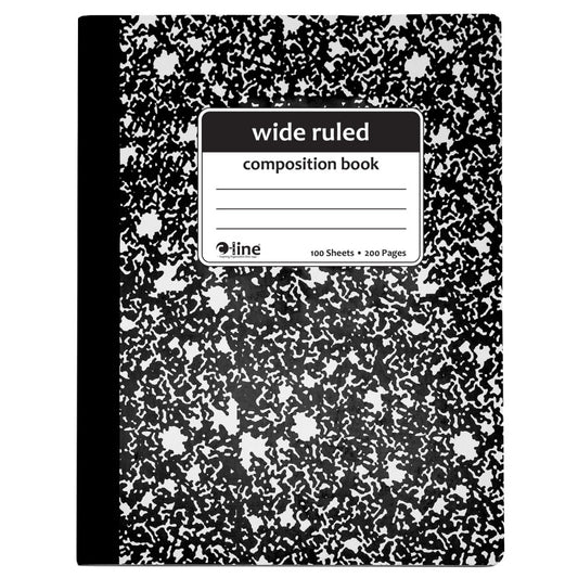 COMP NOTEBOOK 100 PAGE WIDE RULED BLACK MARBLE
