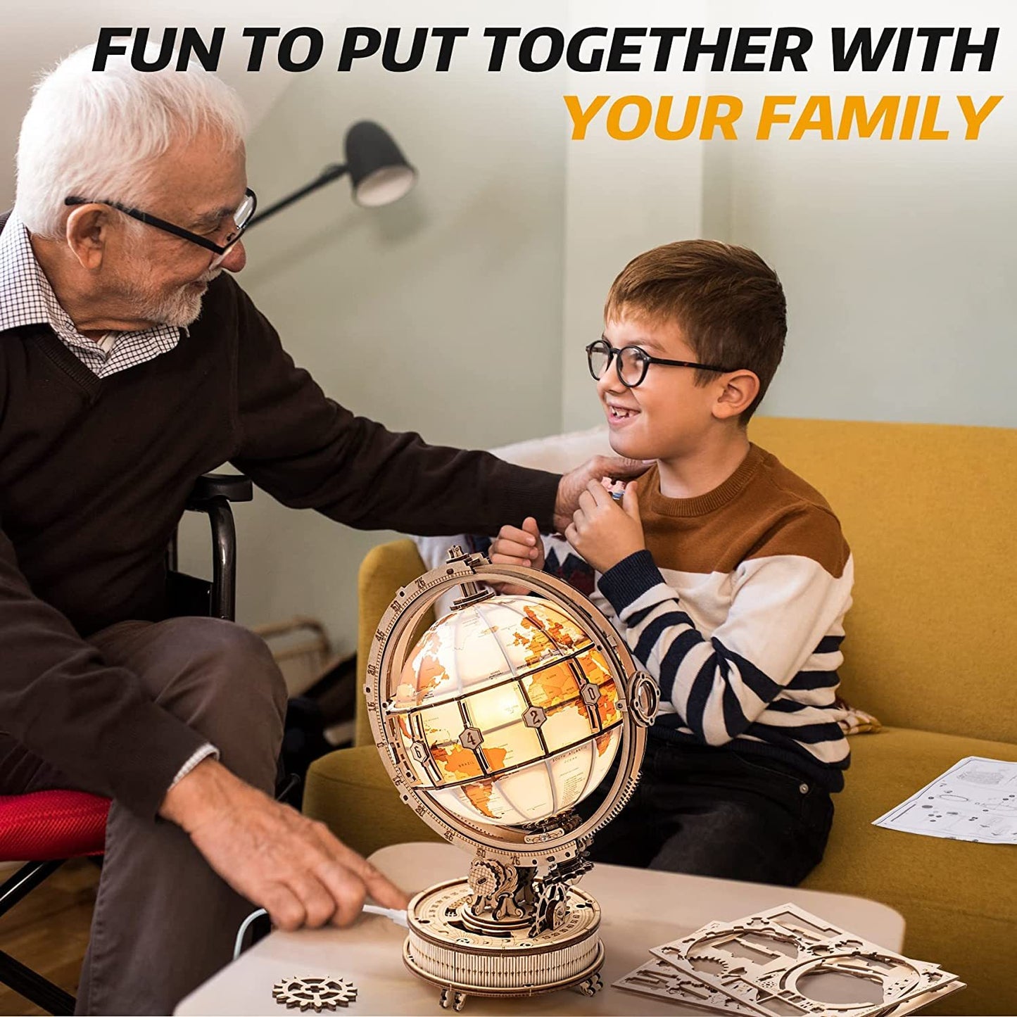 Luminous Globe 3D Wooden Puzzle STEM Kit