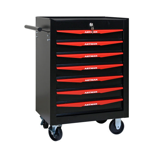 Rolling Metal Chest With 7 Drawers