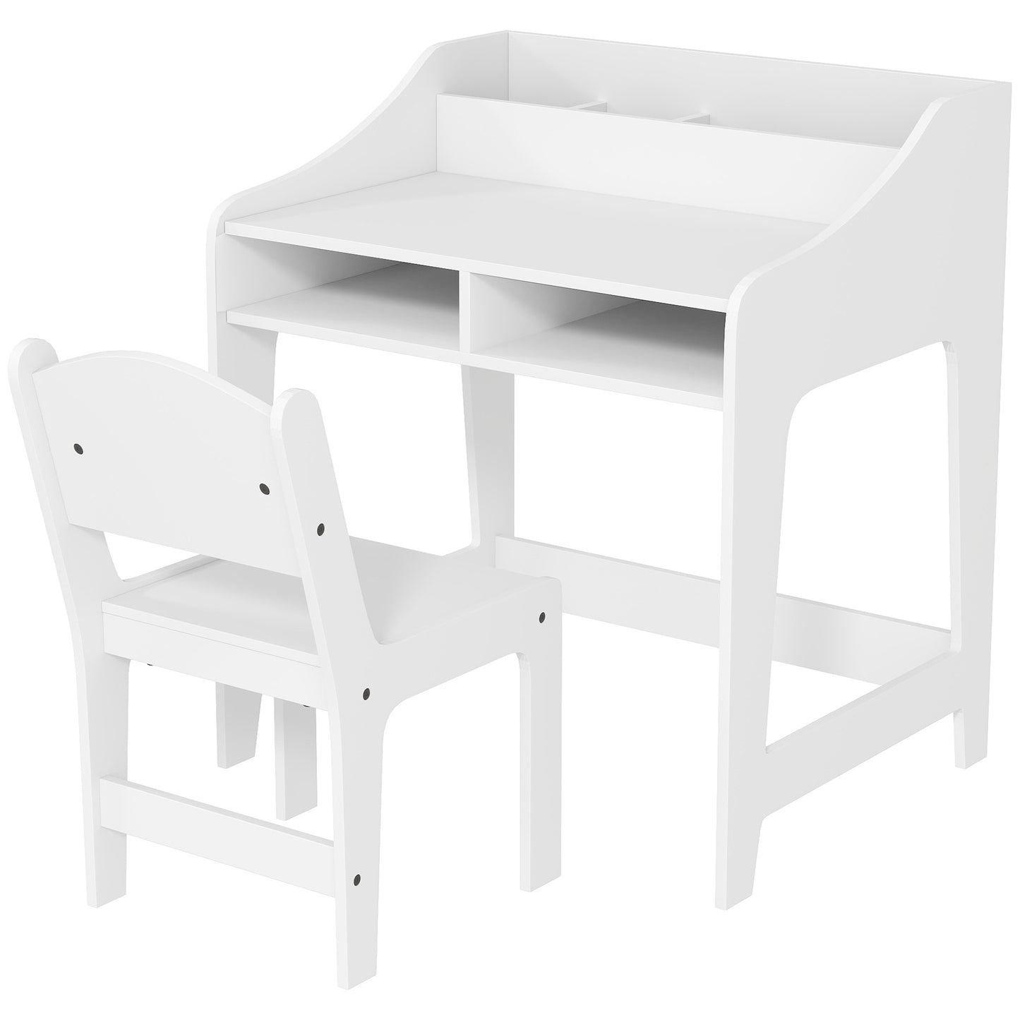 Extra Small Childs Desk And Chair Set With Storage And Shelves