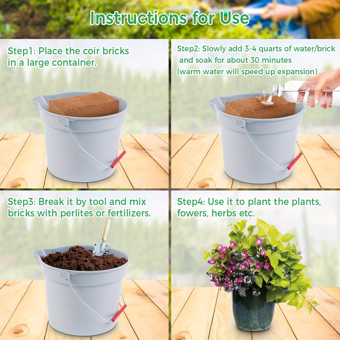 10 Pack Coco Coir Bricks 100% Natural Organic For gardening