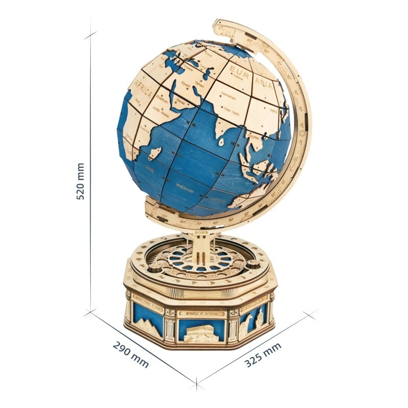 Globe Earth 567pcs 3D Wooden Puzzle STEM Kit