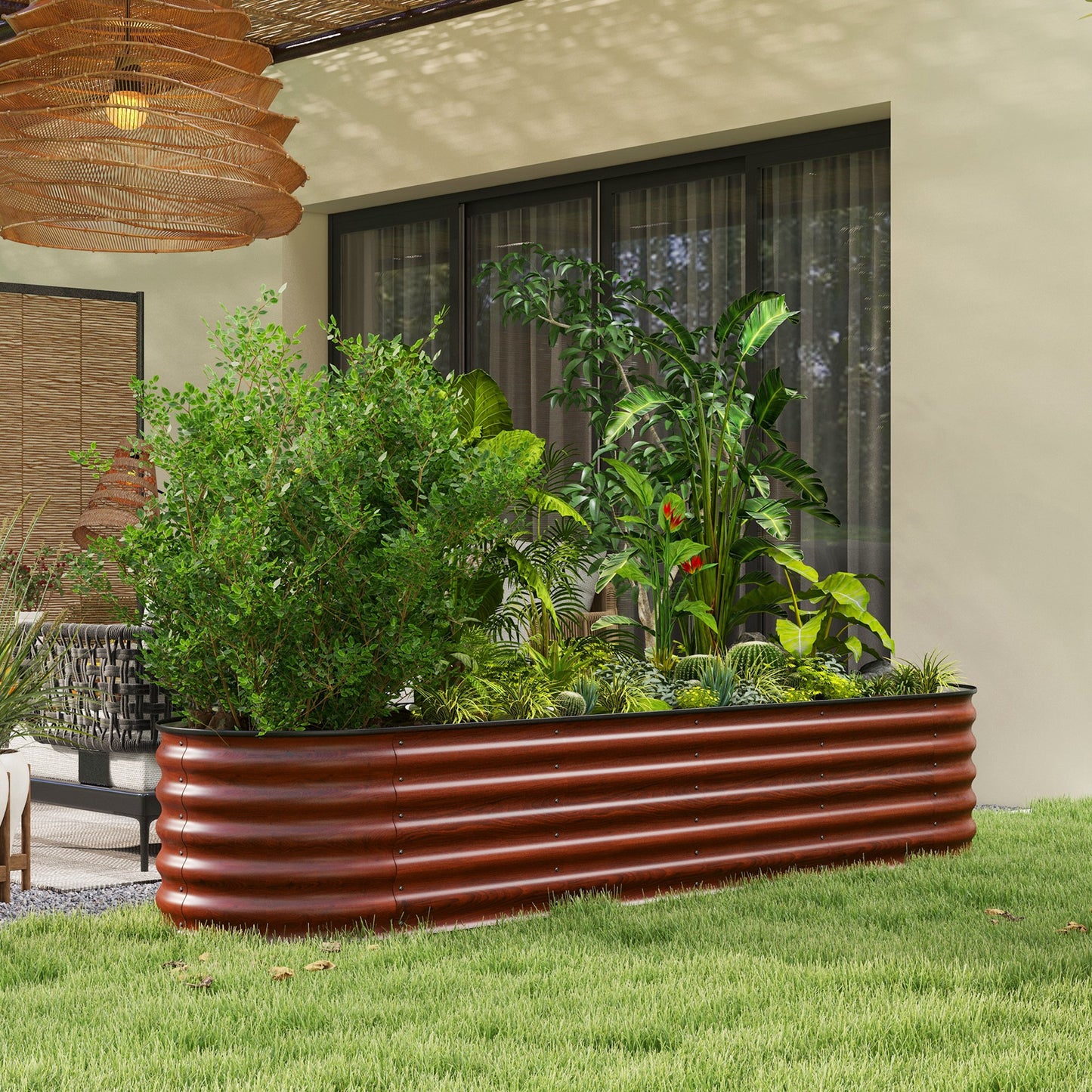 7.9' x 2' x 1.4' Galvanized Raised Garden Bed Kit
