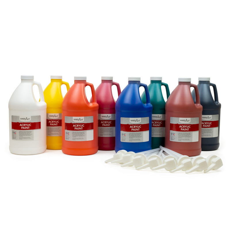 ACRYLIC 8 HALF GALLON PRIMARY PAINT SET