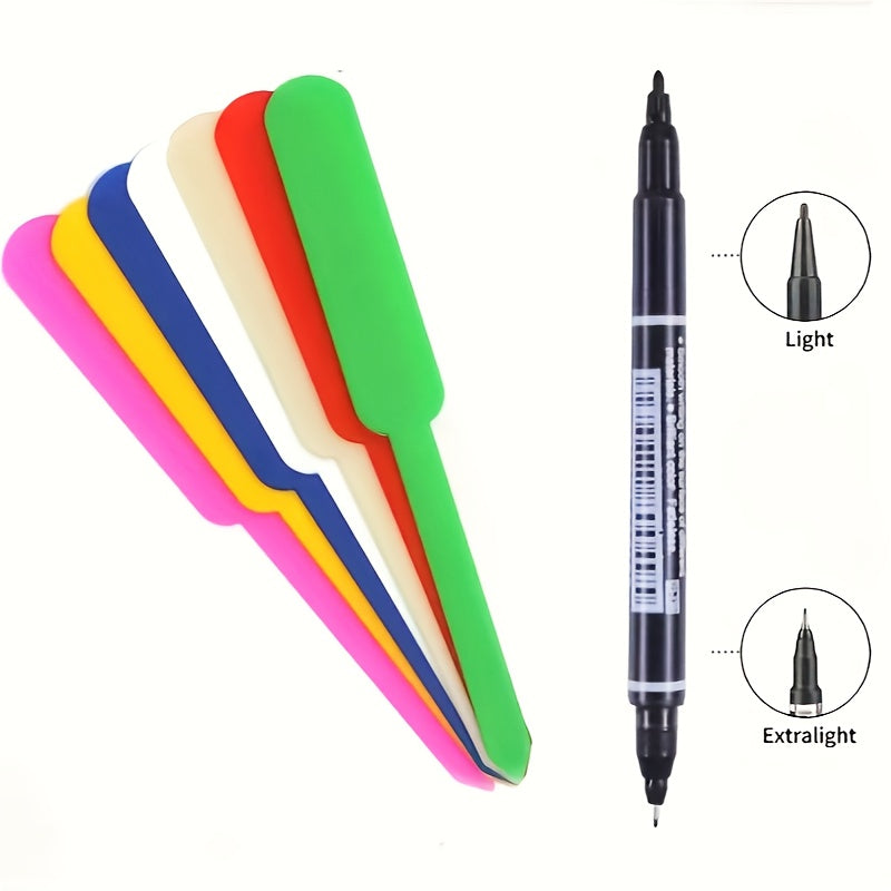 100 garden plant labels with marking pens - suitable for outdoor gardening and lawn care