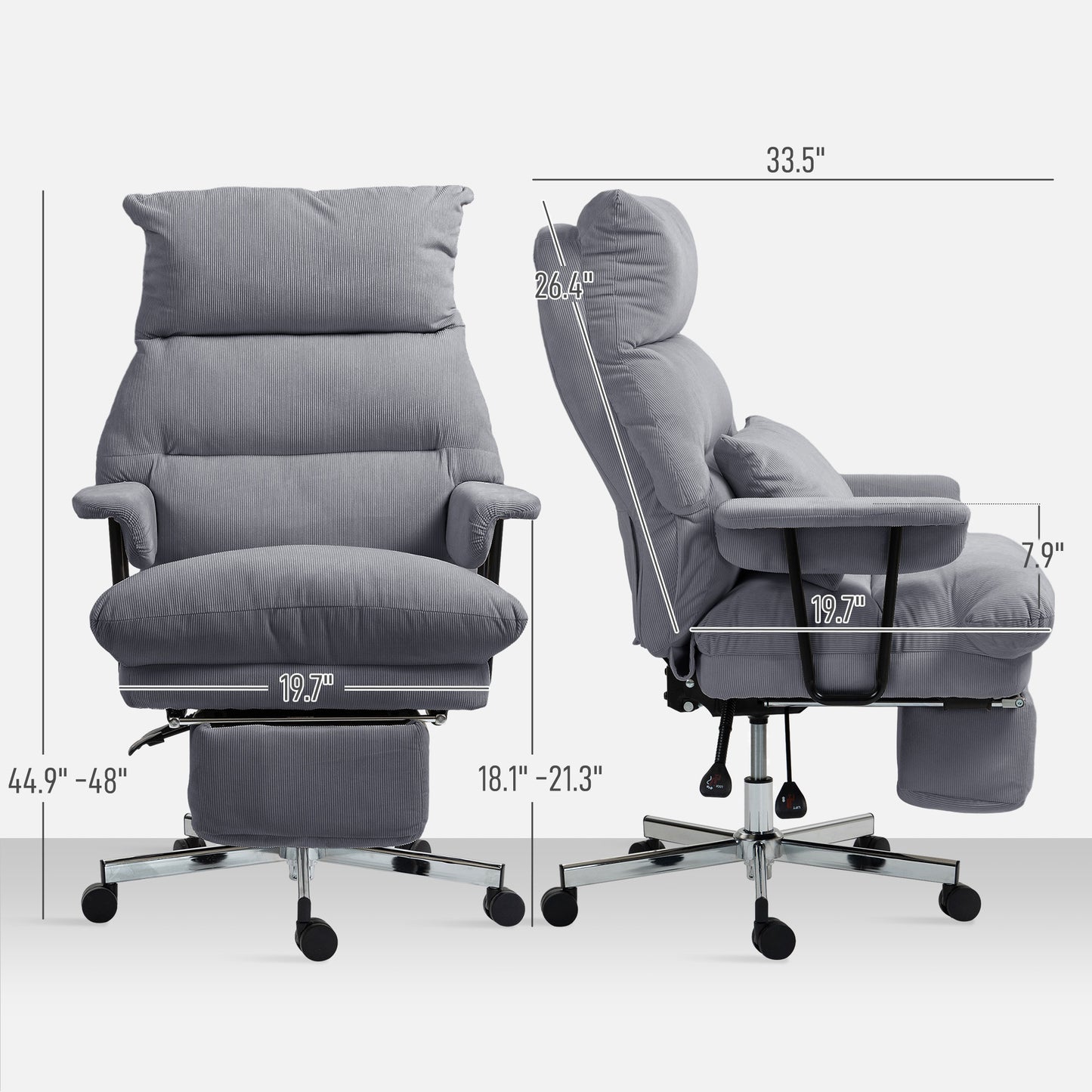 High Back Reclining Overstuffed Desk Chair