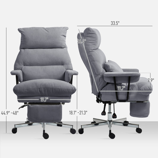 High Back Reclining Overstuffed Desk Chair