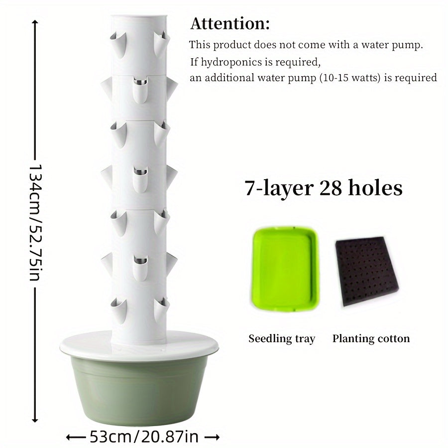 Versatile Multi-Layer Strawberry & Vegetable Grow Tower Indoor/Outdoor Hydroponic Planter
