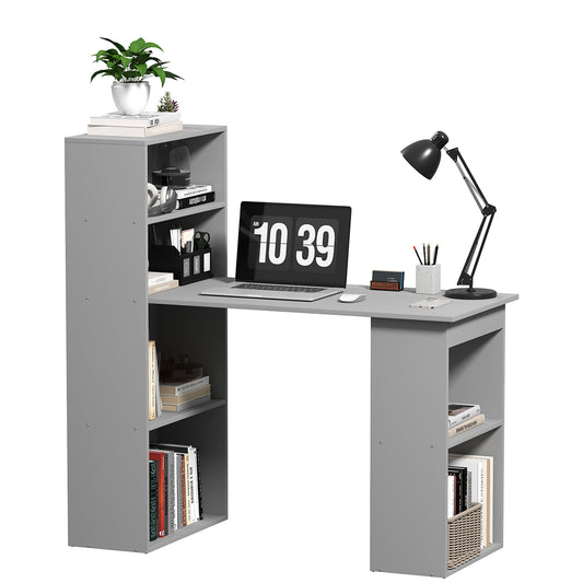 Writing Table Workstation With Bookshelf