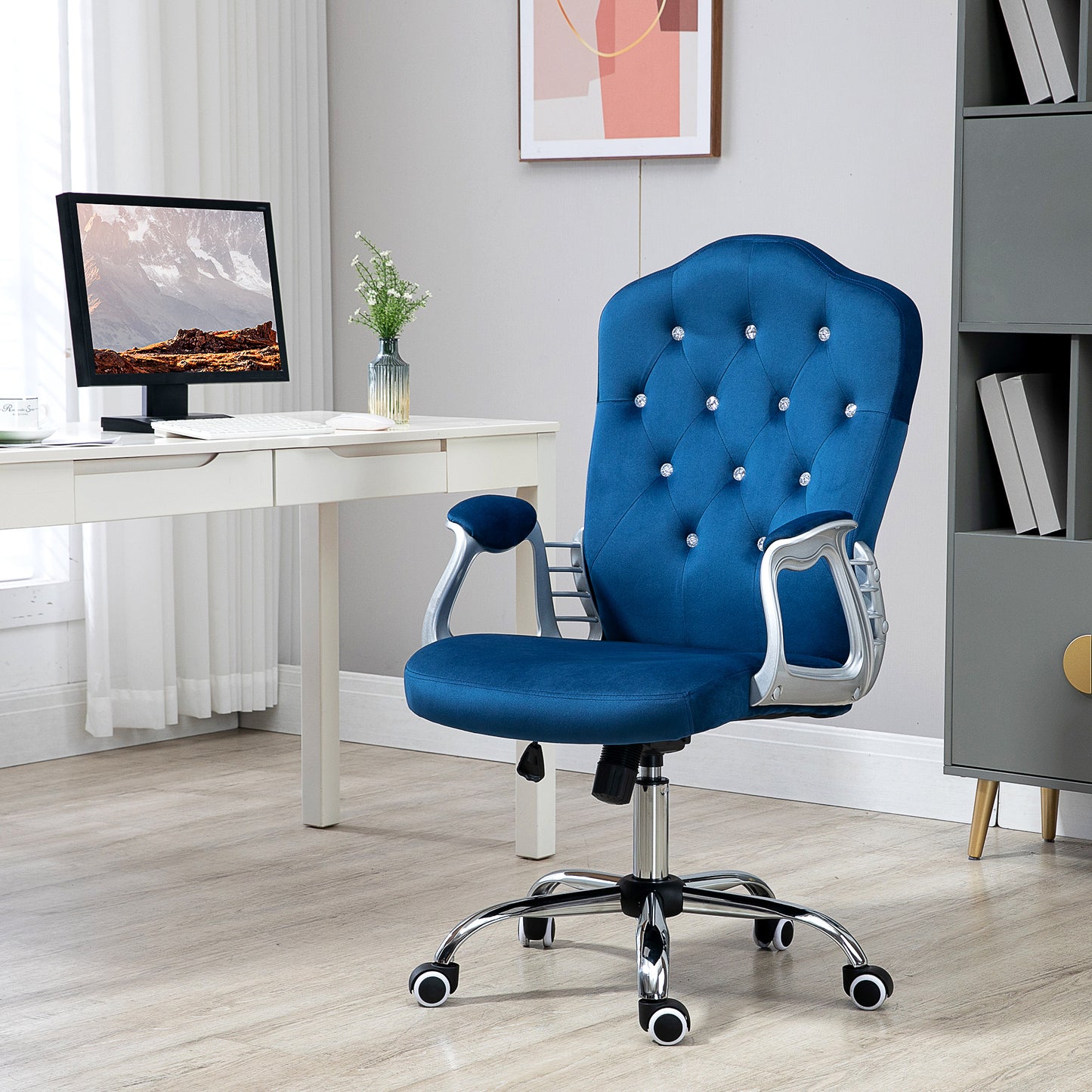 Velvet Office Chair Desk Chair with 360 Degree Swivel