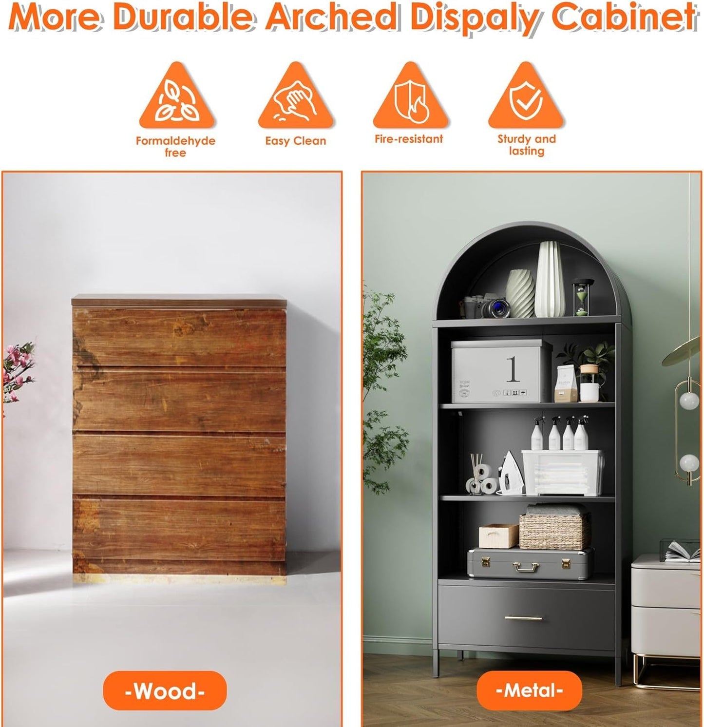 Metal Arched Bookshelf