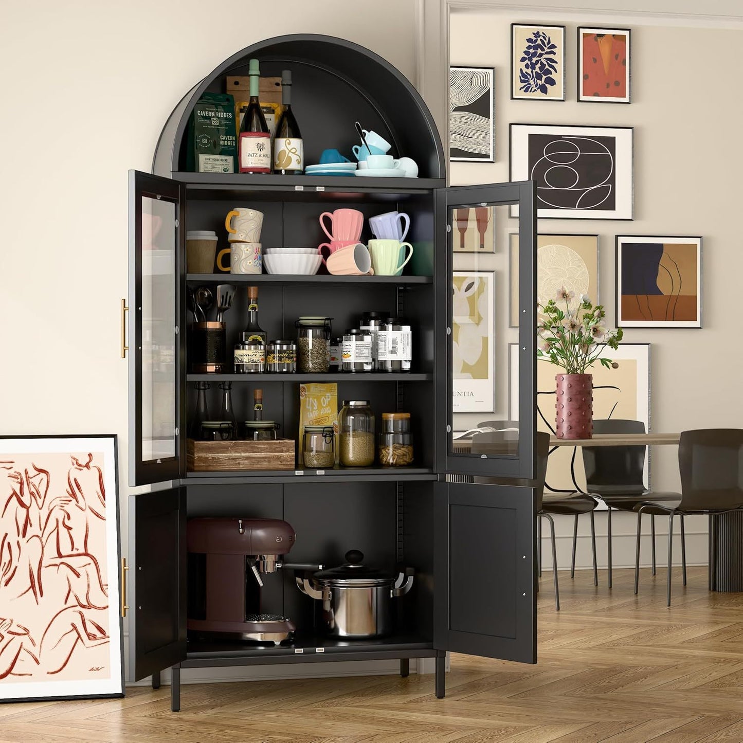 Black Arched Bookcase