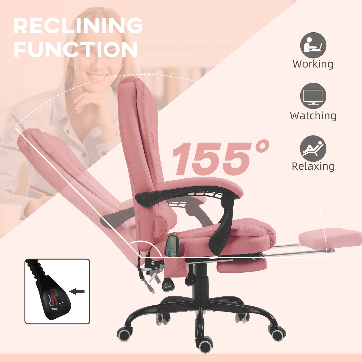 7-Point Vibrating Massage Office Chair High Back