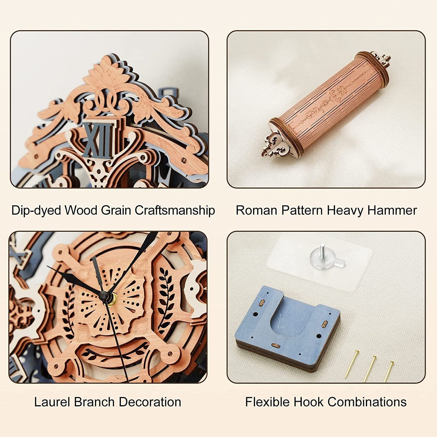 3D Wooden Puzzle Wall Clock STEM Kit