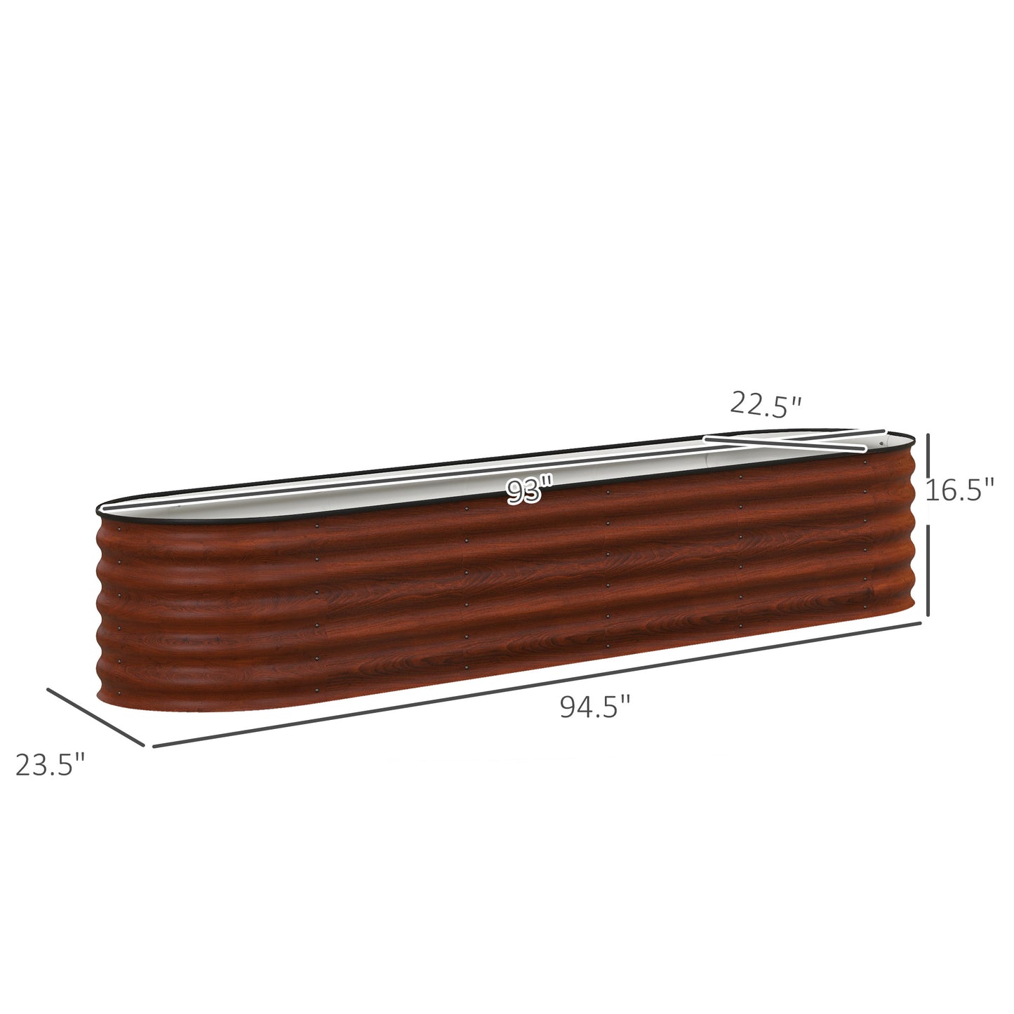 7.9' x 2' x 1.4' Galvanized Raised Garden Bed Kit