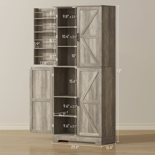 Farmhouse Cabinet With 4 Barn Doors