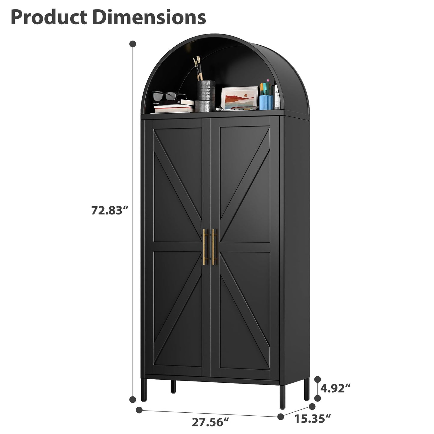 Tall Metal Arched Cabinet