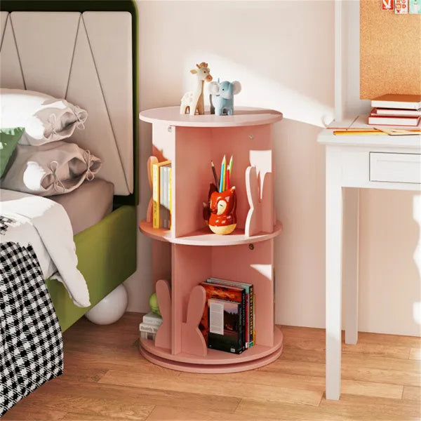 2-Tier Kids Rotating Bookshelf