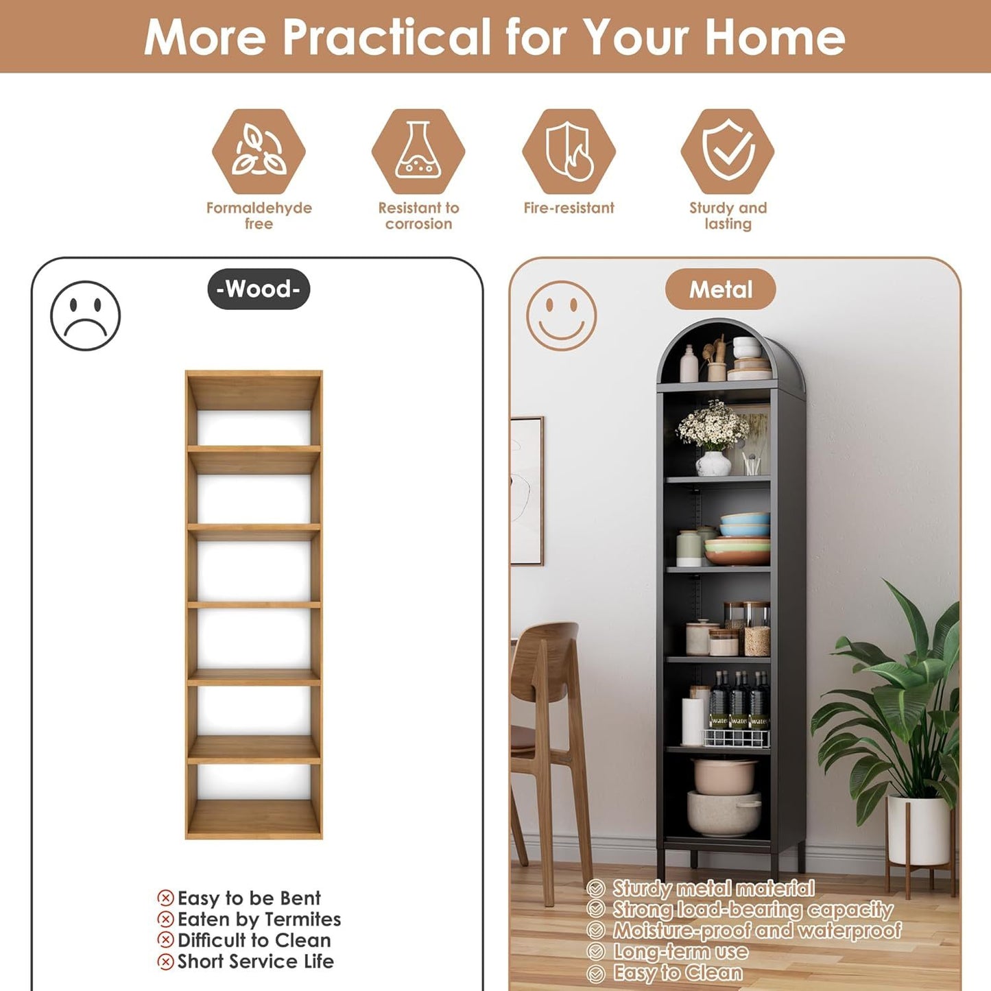 Narrow Arched Bookshelf\