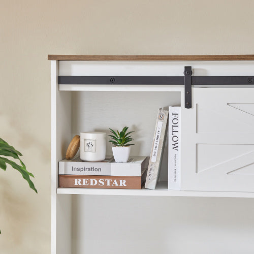 Farmhouse Style Office Desk With Charging Station