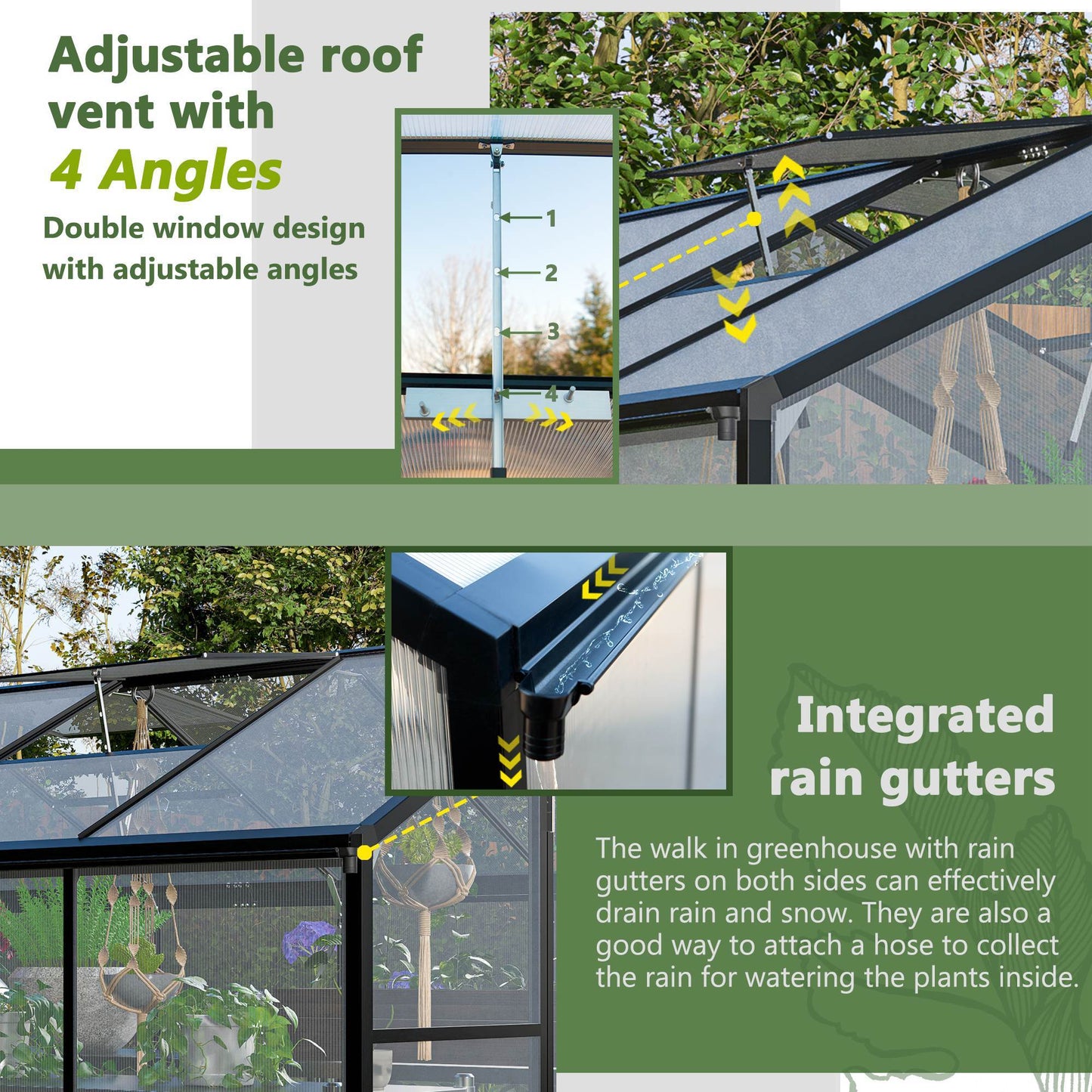 6x8 FT Polycarbonate Greenhouse