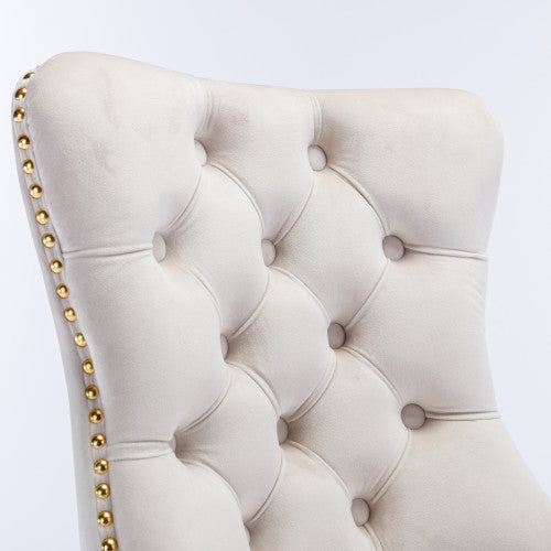 Velvet Fabric Tufted Button Computer Chair