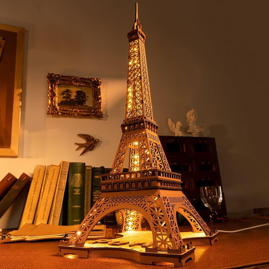 Eiffel Tower Large Wooden Puzzle With 4 Light Shows STEM Kit