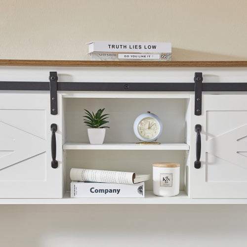 Farmhouse Style Office Desk With Charging Station