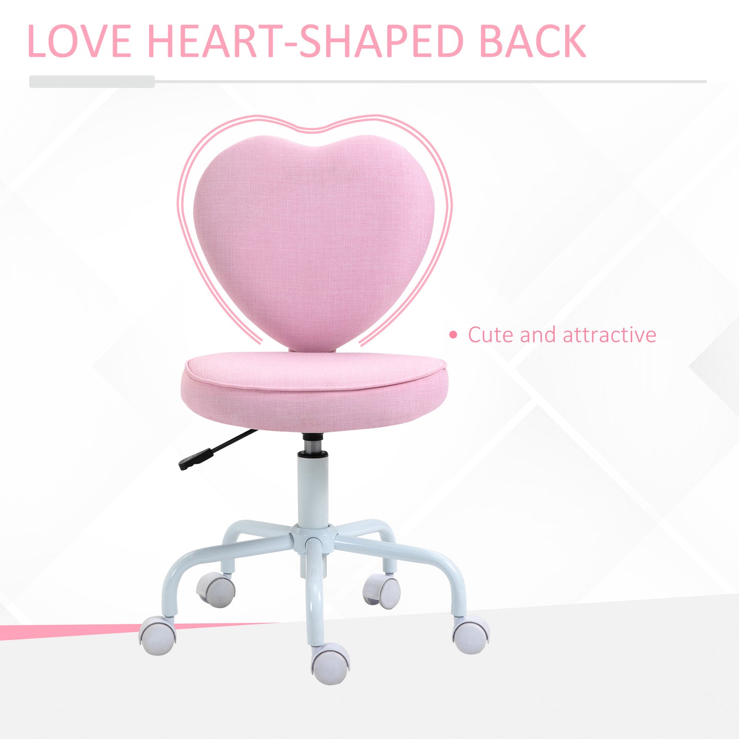 Heart Shape Swivel Desk Chair