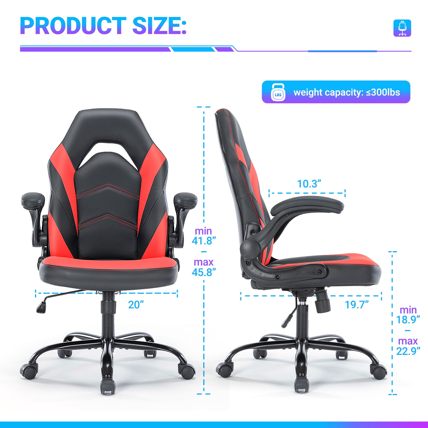 Swivel Computer Gaming Chair With Lumbar Support