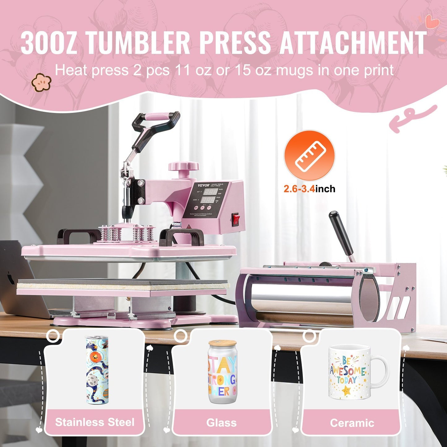 VEVOR Heat Press Machine 12x15 In 5 In 1 Craft Kit