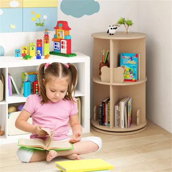 2-Tier Kids Rotating Bookshelf