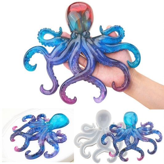 Diy Epoxy Resin Crystal Epoxy Ocean Octopus Mirror Silicone Mold