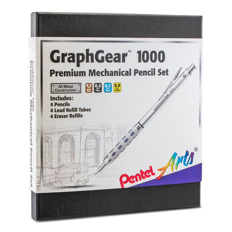GRAPHGEAR 1000 DRAFTING PENCIL SET PREMIUM AUTOMATIC 4 ASST LEADS