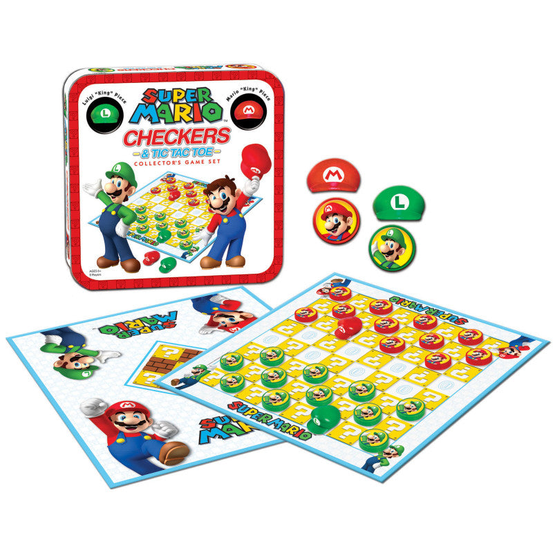 SUPER MARIO CHECKERS & TIC TAC TOE COLLECTORS GAME SET