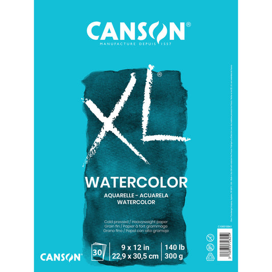 XL WATERCOLOR PAD FOLD 9X12IN HEAVYWEIGHT 30 SHEETS