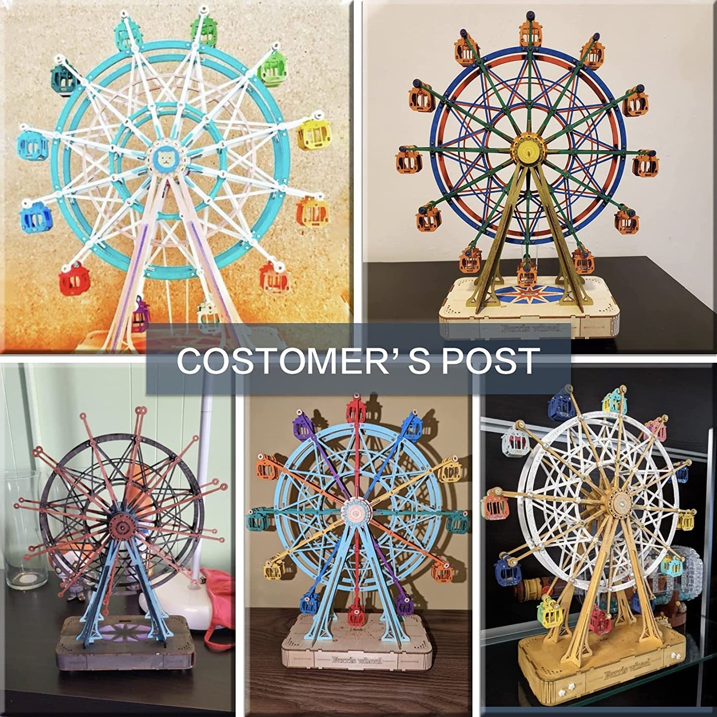 Robotime DIY Wooden Rotatable Ferris Wheel