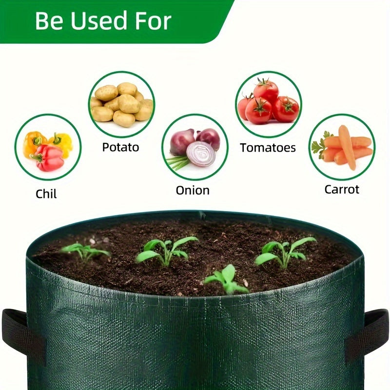 5 Packs, 10 Gallon Breathable Fabric Grow Bags- Aeration Potato Planters with Access Flap, Sturdy Handles, and Lightweight Design