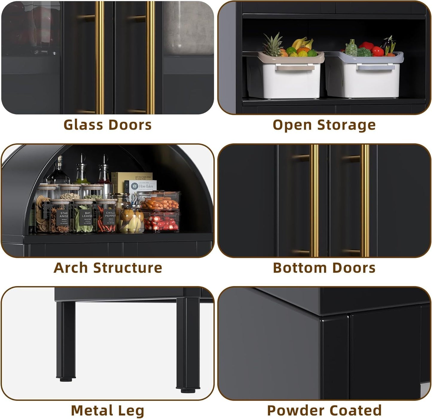 Tall Metal Arched Cabinet