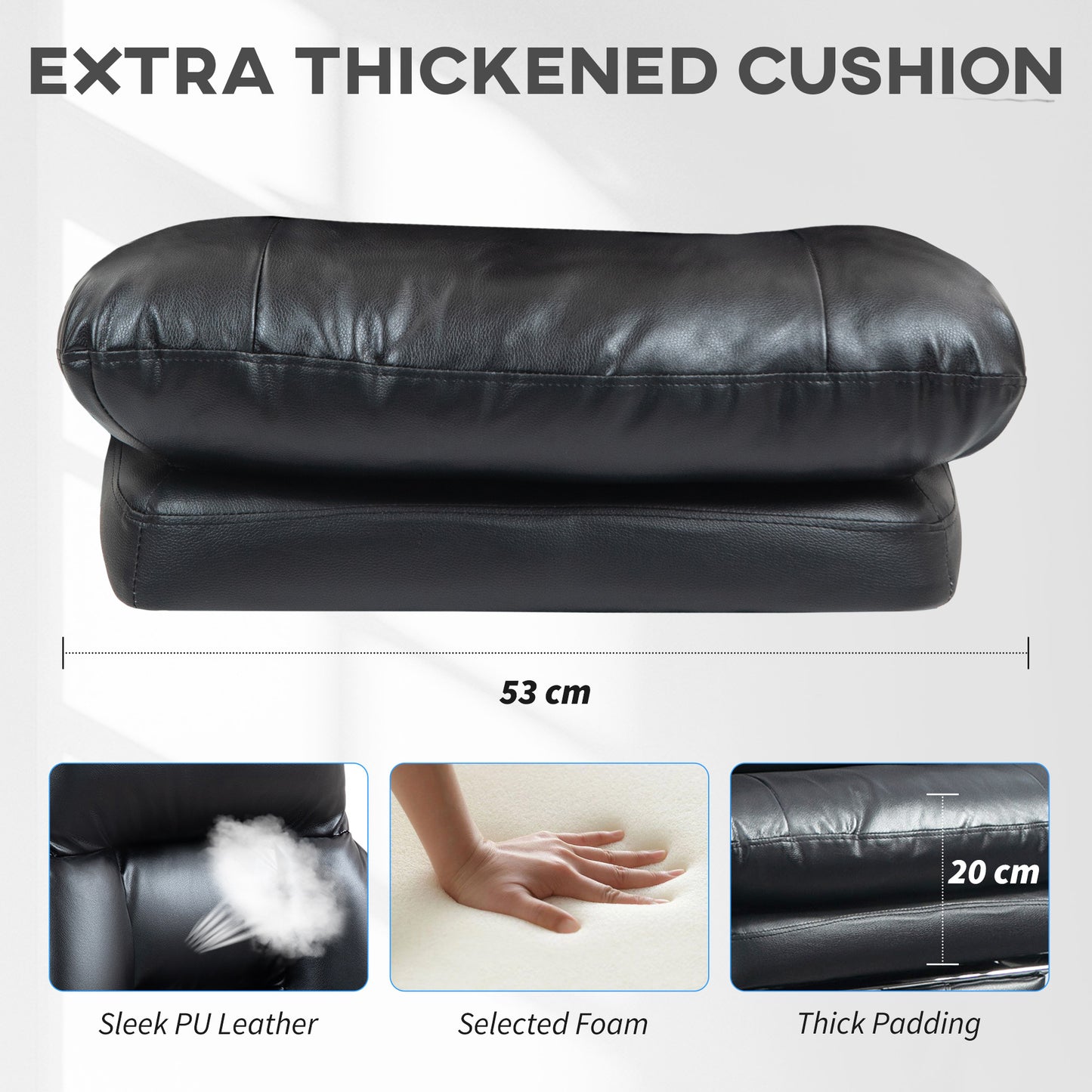 High Back Desk Chair With Foot Rest, Reclining PU Leather Computer Chair