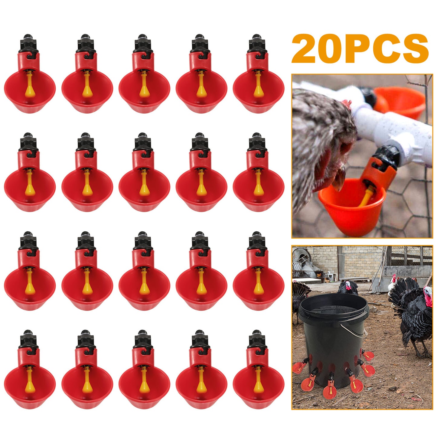 20 Pack Chicken Waterer Automatic Poultry Waterer