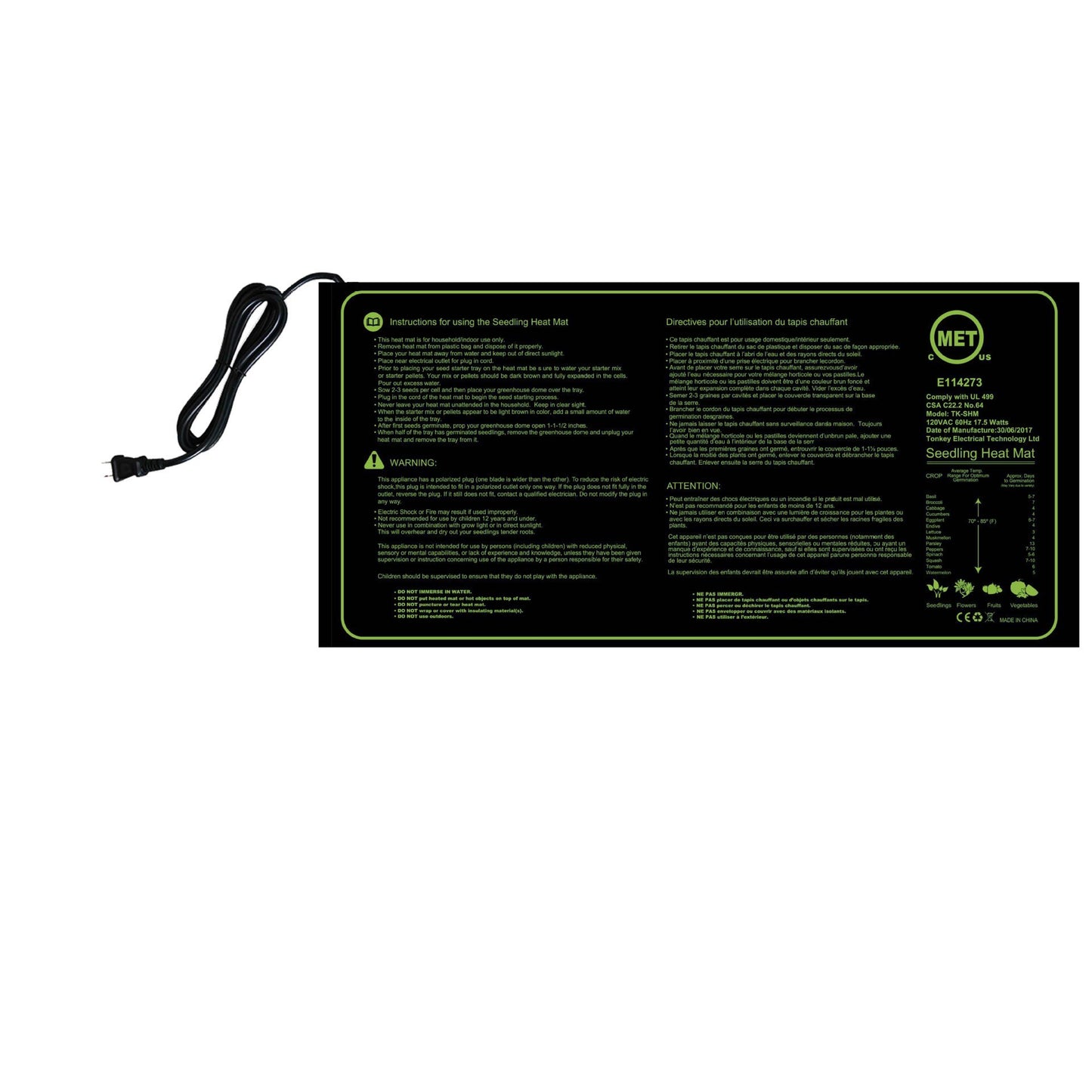 Waterproof Heating Pad Seedling Cultivation Seedling Pad