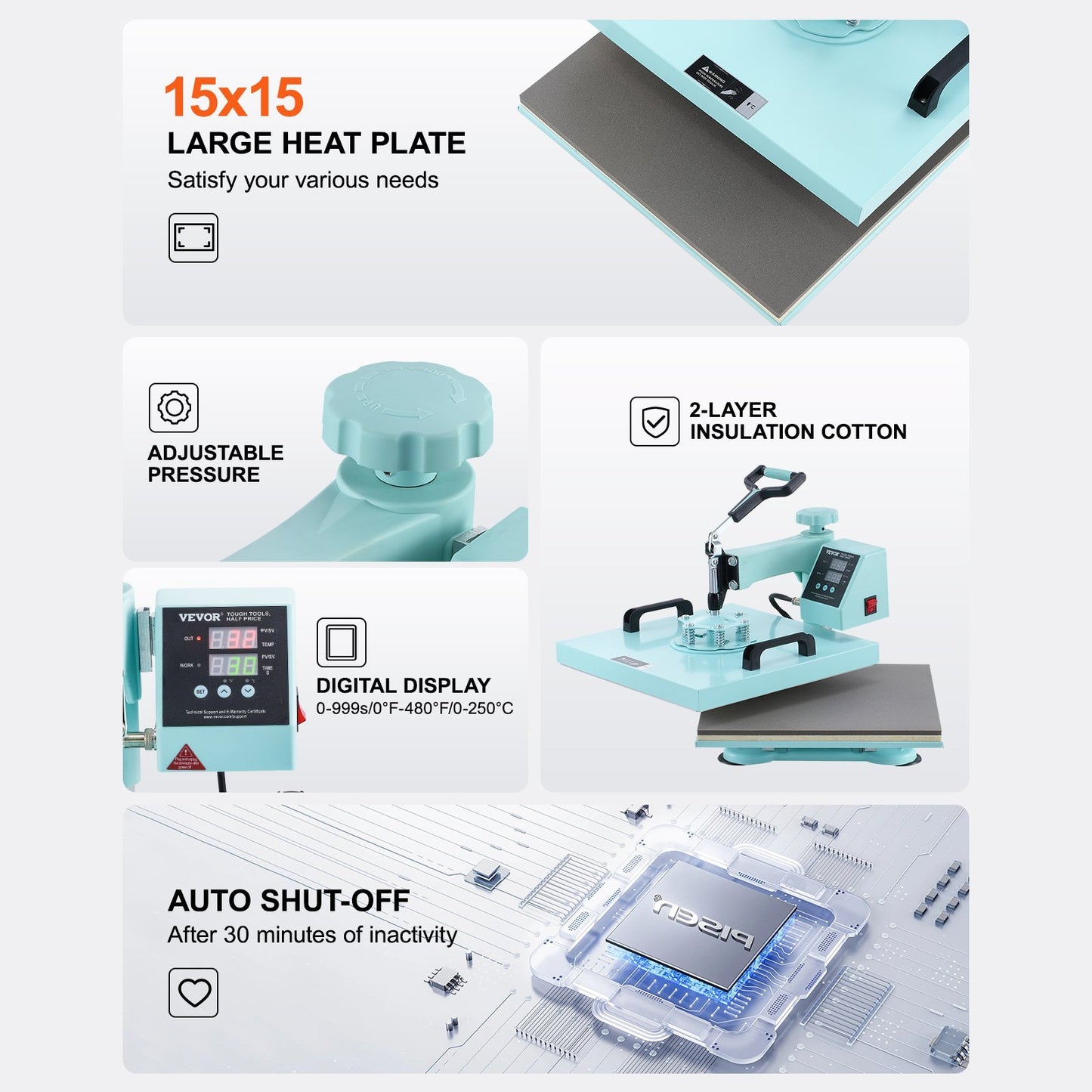 Heat Press Craft Machine 15x15 In 8 In 1