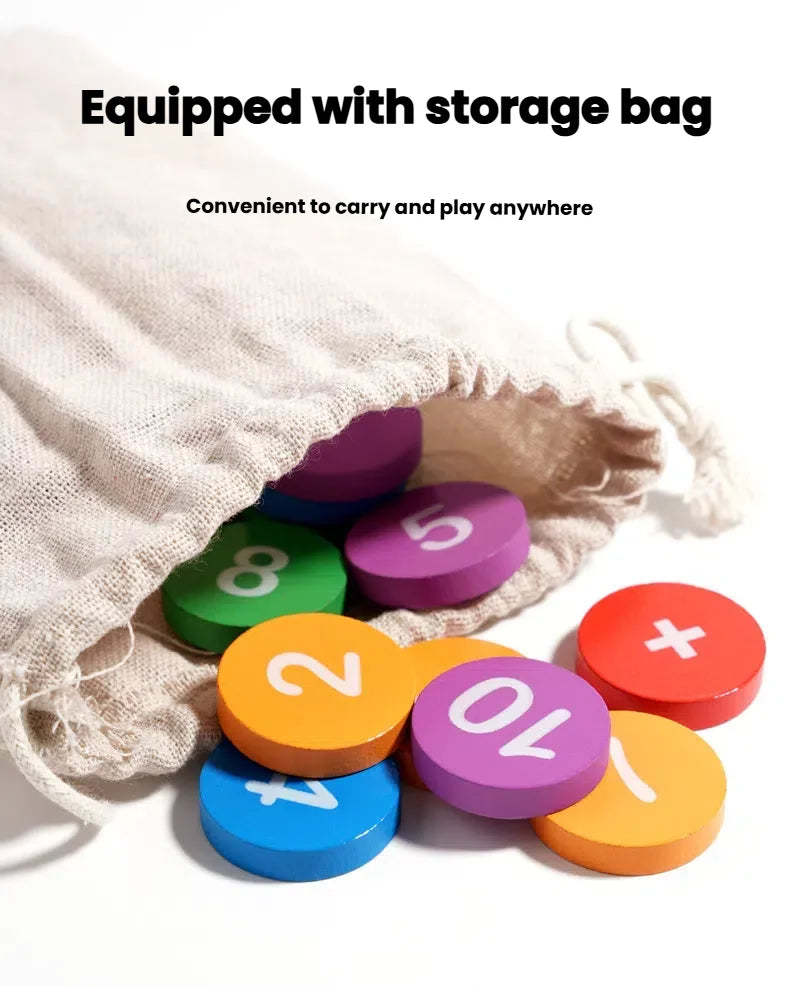 Math Wooden Montessori Number Cognition Counting Board