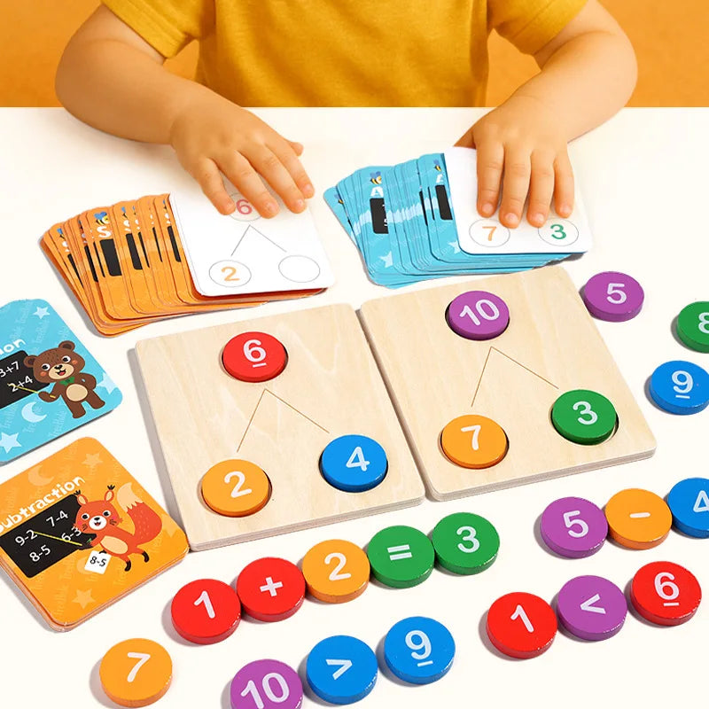 Math Wooden Montessori Number Cognition Counting Board