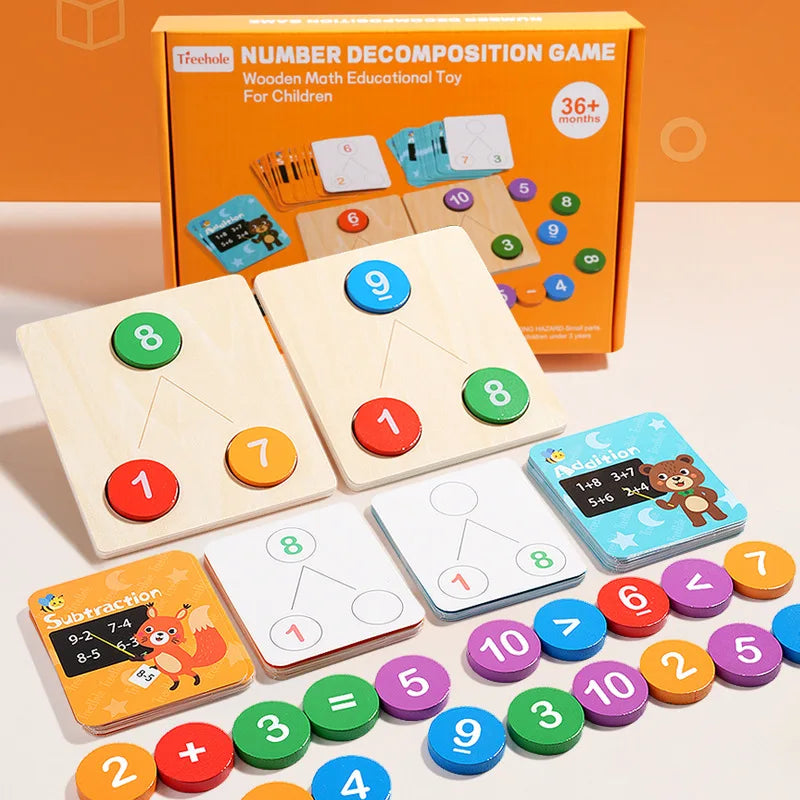 Math Wooden Montessori Number Cognition Counting Board